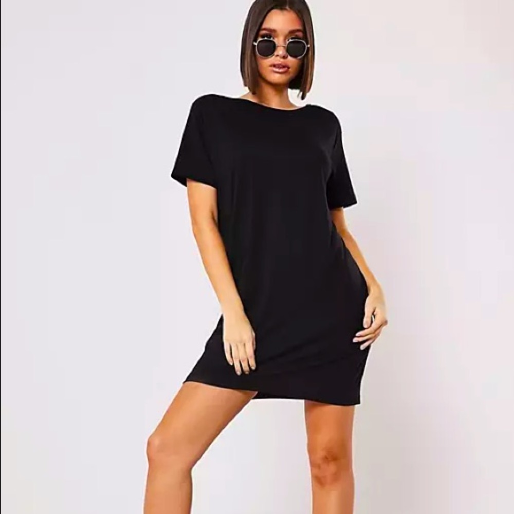 NWT Miss Guided Black Tee Dress